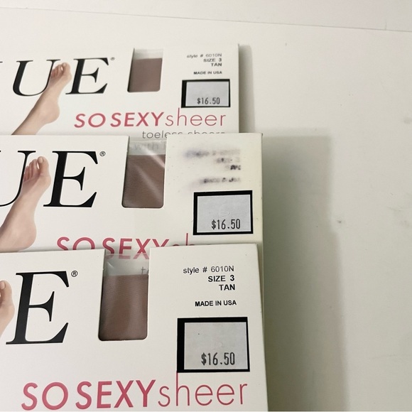 HUE So Sexy Sheer Toeless Sheers with Lace Panty Lot of 3 Size 3 - Picture 8 of 13